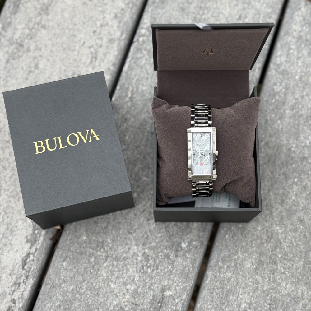 Bulova Frank Lloyd Silver Rectangular Bracelet Wa… - image 8